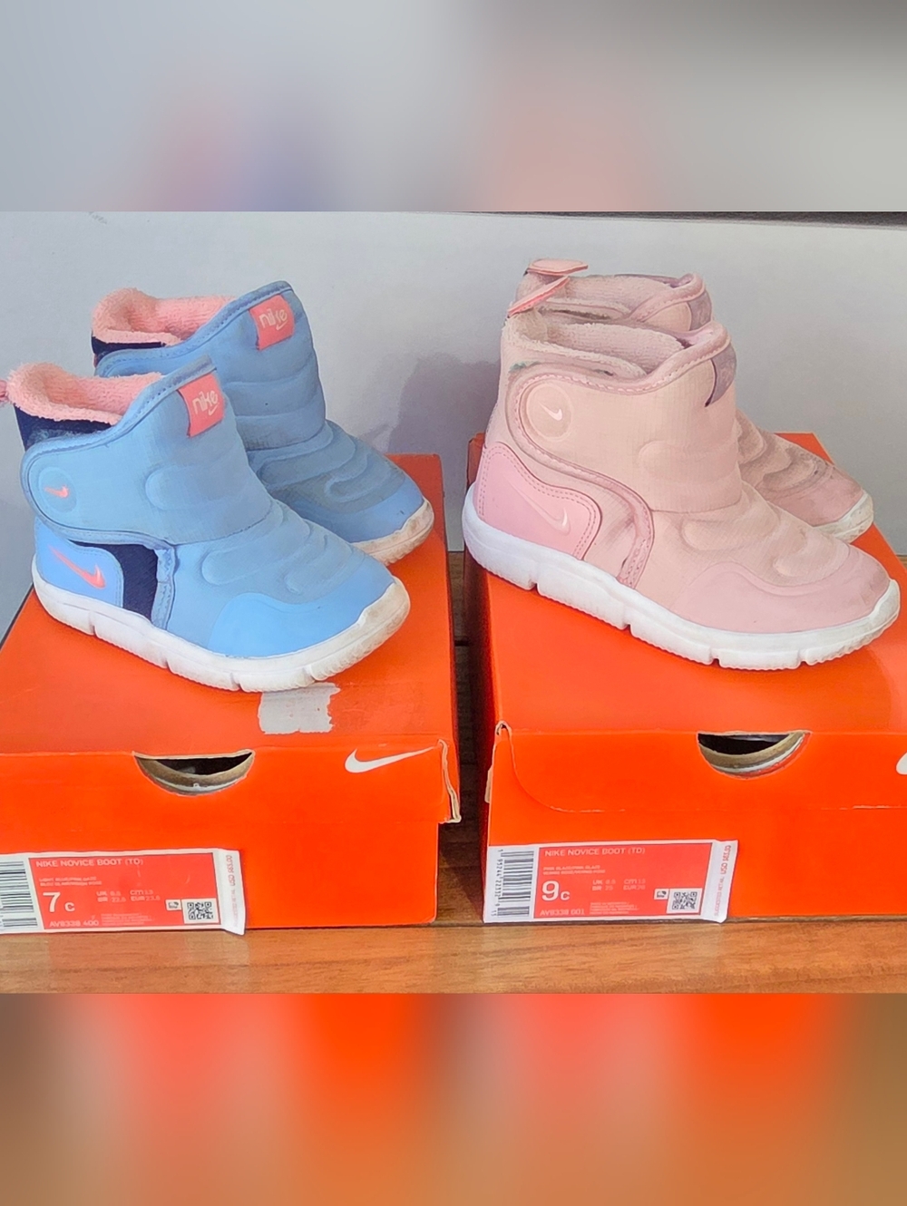 Nike Kids Blue and Pink Cozy Boot Pair